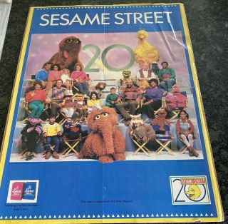 Sesame Street Vtge 1988 Poster 20 Years Luvs Diapers Advertisement Big Bird Tear