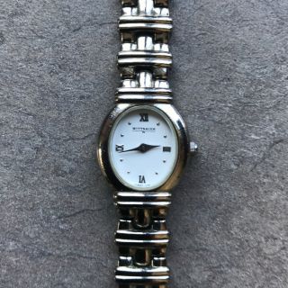 Vintage Wittnauer Womens Watch Silver Gone Case And Band With White Dial Bin B