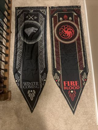 Game Of Thrones House Stark And Targaryen Tournament Banners