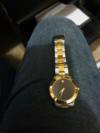 Vintage Movado Gold Two Tone Stainless Steel Men 