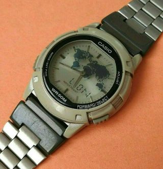 Casio Abx - 20 Twincept Databank Alarm Chrono Worldtime Lcd Watch 1349 Vintage