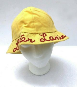 Vintage Lester Lanin Orchestra Yellow With Red Lettering Cotton Souvenir Hat