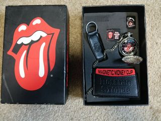 Rolling Stones Key Ring,  Money Clip,  Pocket Watch,  Gift Box