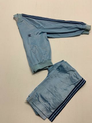 Vintage Adidas Keyrolan Track Suit Large Running Baby Blue Vintage