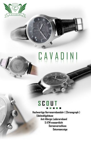 Cavadini Serie Sportliche Luxus Chronograph Herren Uhr Mit Ch - Eta - Werk
