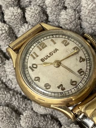 Wristwatch Bulova Cal 10ae 17 Jewels Adjusted 10 K Gold Filled Fancy Lugs