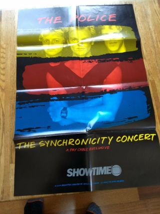1983 Police Poster Sting Synchronicity Concert Showtime Hbo Rare Promo