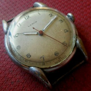 Vintage 1940s Oversized Lanco 15 Jewels Military Swiss Made Running Wristwatch