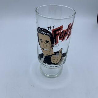 Vintage 1977 The Fonz Fonzie Happy Days Dr Pepper Glass Paramount Pictures