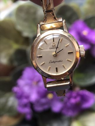 Vintage Omega Ladymatic Automatic Ladies 14k Gold Filled Wrist Watch