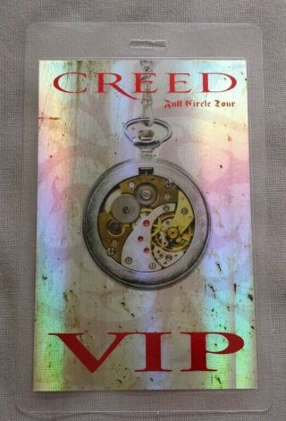 2010 Creed Laminated Backstage Pass Vip Hologram Full Circle Tour