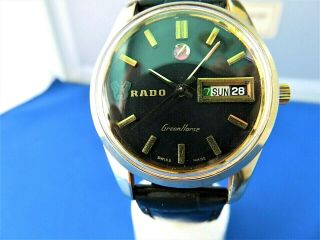 Gorgeous Rado Green Horse 25 Jewel Automatic Day/date Gold Filled Gents Watch