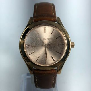 Michael Kors Slim Runway Rose Gold - Tone Womens Casual Leather Watch Mk3425a