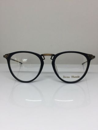 Vintage Beau Monde Carlisle Eyeglasses C.  Bm Matte Black Frames 50mm Japan