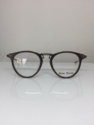 Vintage Beau Monde Carlisle Eyeglasses C.  Antique Bronze & Brown Frames 47mm