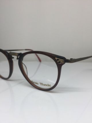 Vintage Beau Monde Carlisle Eyeglasses C.  Antique Bronze & Brown Frames 47mm 3