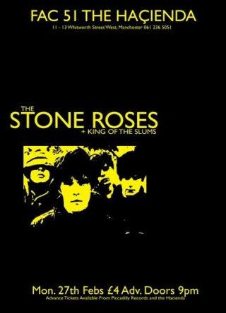 Stone Roses At The Hacienda Fac 51 - Classic Black & Yellow Poster