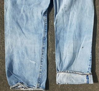 Vintage LEVI ' S 501 Redline 32 x 29 Made in USA well worn denim jeans 2
