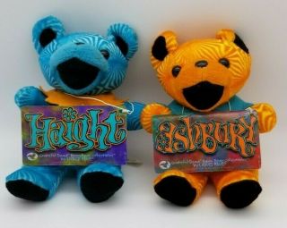 Grateful Dead Beanie Bears Haight Ashbury Set Of 2 Liquid Blue 1998 Memorabilia