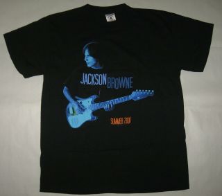 Jackson Browne 2001 Summer Concert Tour T - Shirt Old Stock Delta Black Medium