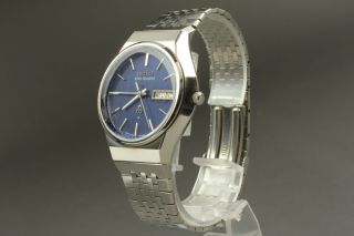 [ Near ] Vintage 1975 Seiko King Quartz 0853 - 8000 9jewels Navy Blue Japan 2