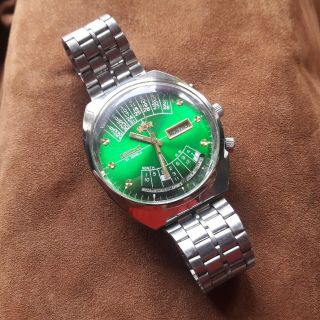Rare Color Orient College Automatic 21 J Multi Year All Steel Wrist Watch F Men