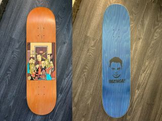 Big Bang Theory Skateboard Deck - Hand Painted Based On Ale Gironi Art