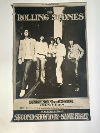 Bill Graham Rolling Stones Oakland Coliseum 1969 Concert Poster Bg - 201
