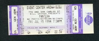 1994 Pantera,  Prong & Sepultura Concert Ticket San Jose Far Beyond Driven