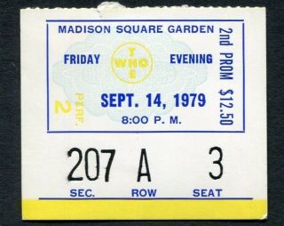 1979 The Who Concert Ticket Stub Madison Square Garden Ny Who Are You Tour 9/14