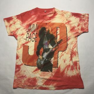 Rare Vtg 1988 Jimmy Page Guitar T Shirt Large Tie Dye 80’s Vintage Led Zeppelin