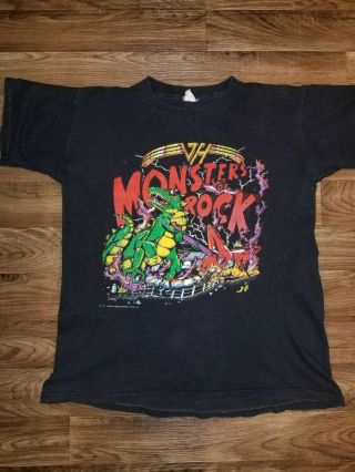 Rare 1988 Vintage Van Halen Monster Of Rock Tour Shirt Authentic Xl Fits L