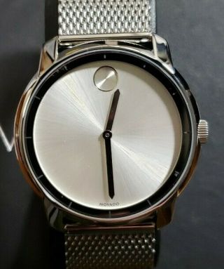 Movado Bold Watch With 44mm Silver Face & Silver Mesh Bracelet