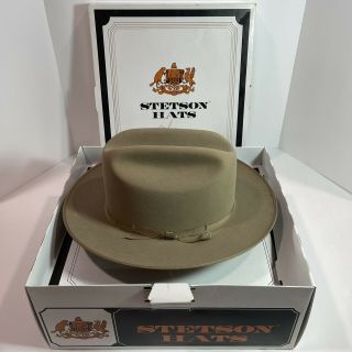 Vintage Stetson Hat Open Road Wf2000 Fawn 4x Beaver 7 1/4 Western Cowboy Hat Box