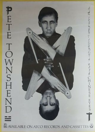 Pete Townshend - Chinese Eyes - Us Promo Poster - 1982 Nm The Who
