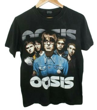 Vintage 90s 00s Oasis Band Shirt Sz Medium Liam Noel Gallagher Brit Pop Alt Rock