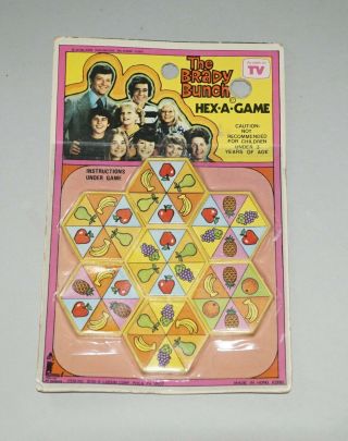 1973 The Brady Bunch Hex - A - Game Toy On Card 5 " X 7 3/4 "
