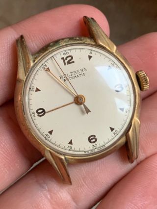 Vintage Mens Swiss Helzberg Automatic Wristwatch Watch Nr