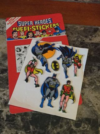 1981 Dc Comics Heroes Puffi Stickers Puffy Batman & Robin - Not Complete