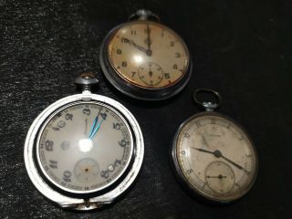 Vintage Soviet Pocket Watch Molniya - 2pc,  Thiel - 1pc.  Ussr A Set Of 3