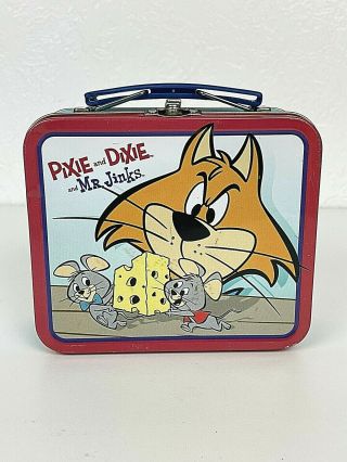 Pixie & Dixie & Mr.  Jinks Mini Size Metal Tin Lunchbox 5 - 1/2 " X 4 - 3/8 " 1999 Rare