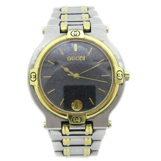 Gucci 9000m Mens Quartz Wristwatch Stainless Steel Silver 0251583 31684
