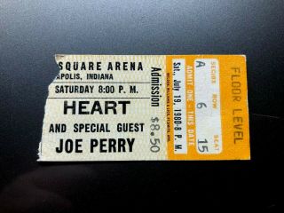 Heart Joe Perry Project Aerosmith Concert Ticket Stub 1980 Indianapolis Indiana