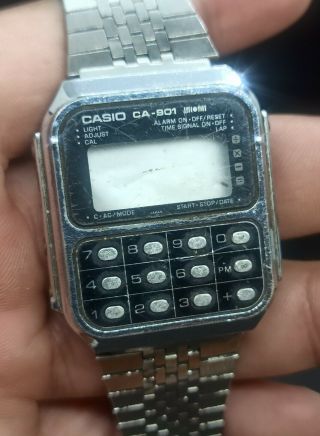 Casio Ca - 901 Alarm Quartz Digital Japan Made Movt Forparts/repair/watchmakers.