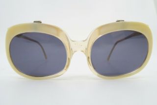 Vintage 60s sunglasses cream acetate flip up makeup 48 - 22 NEOSTYLE Germany 2