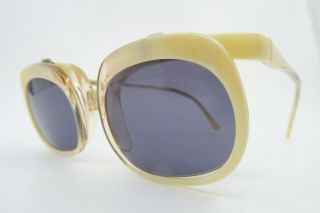 Vintage 60s sunglasses cream acetate flip up makeup 48 - 22 NEOSTYLE Germany 3