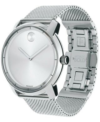 Movado Unisex Swiss Bold Stainless Steel Mesh Bracelet Watch 44mm 3600260 $495