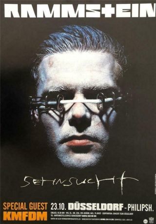 Rammstein Sehnsucht Dusseldorf 1997 German Promo Concert Poster