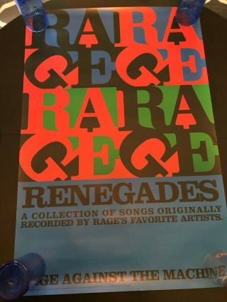 Rage Against The Machine Renegades Promo Poster 24x36 Very Good Cond