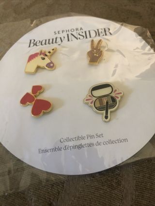 Sephora Beauty Insider 2017 Collectible 4 - Piece Pin Set - - /